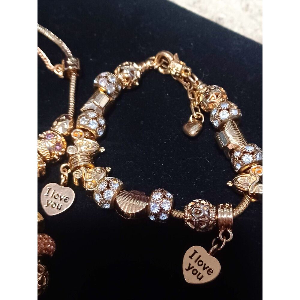 Set of 3 Gold-Toned Charm Bracelets - Picture 4 of 7